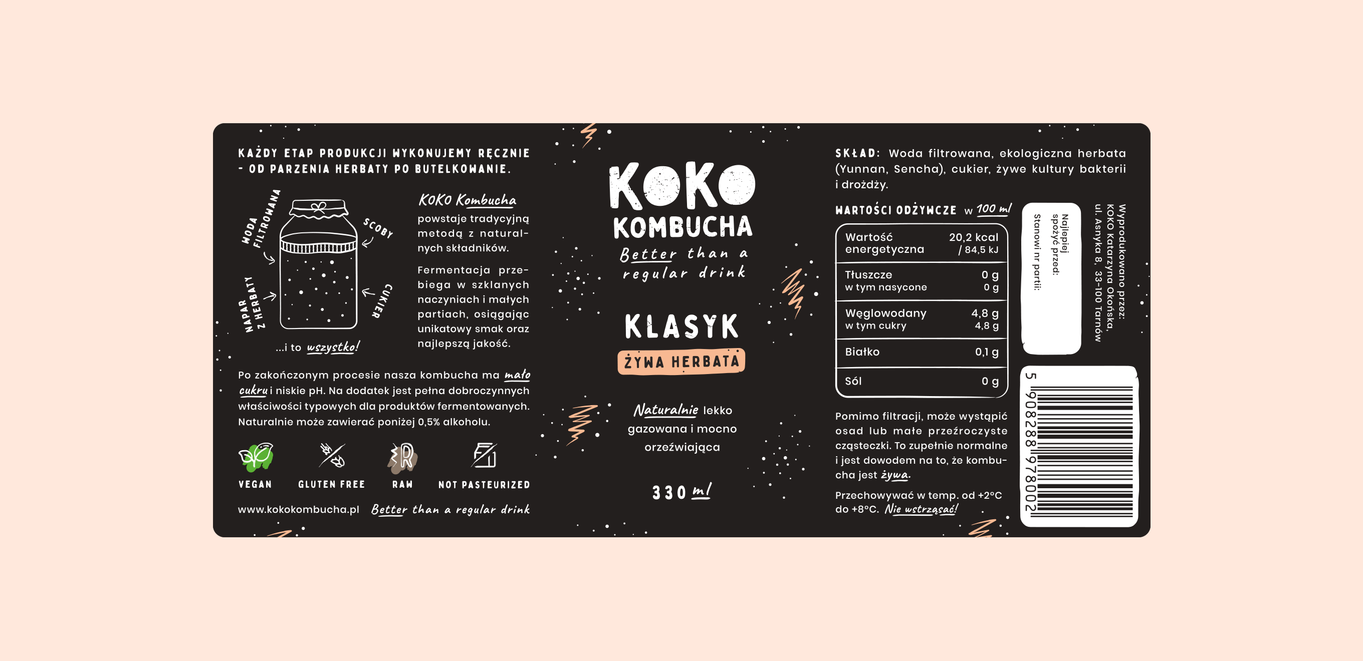 KOKO Kombucha - Etykieta Klasyk
