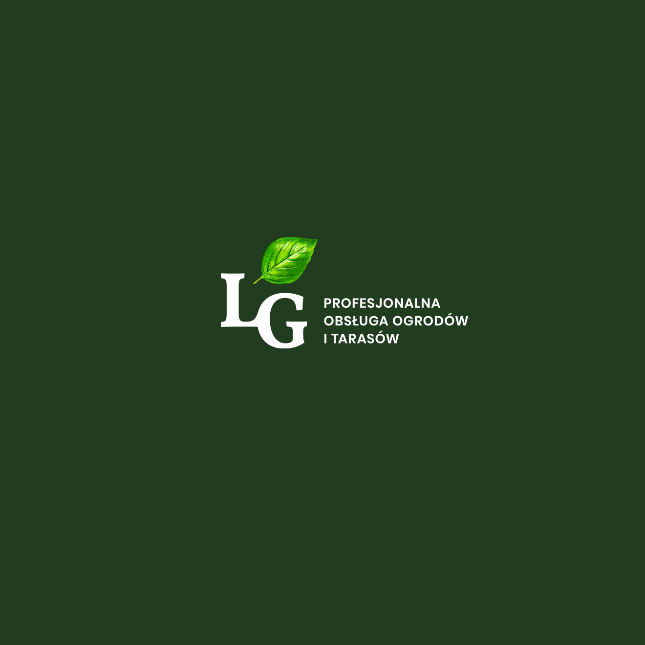 Lenart Garden - Skrócona Wersja Logo na Ciemnym Tle