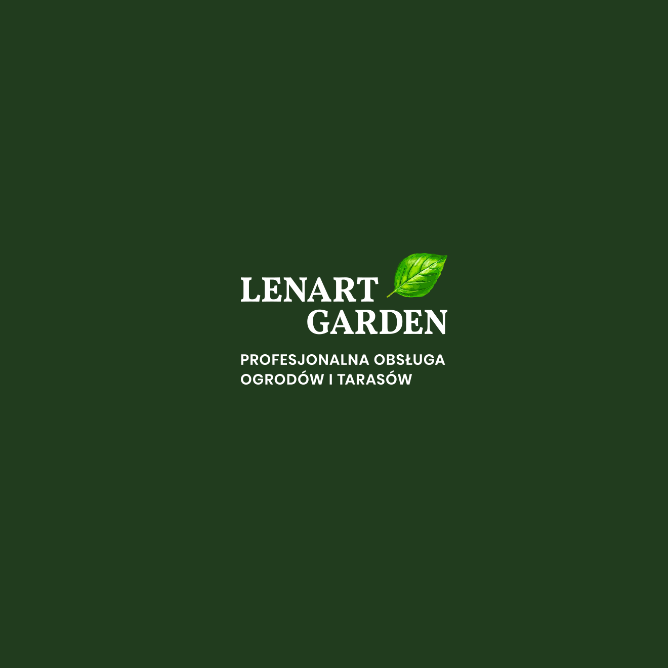 Lenart Garden - Logo na Ciemnym Tle